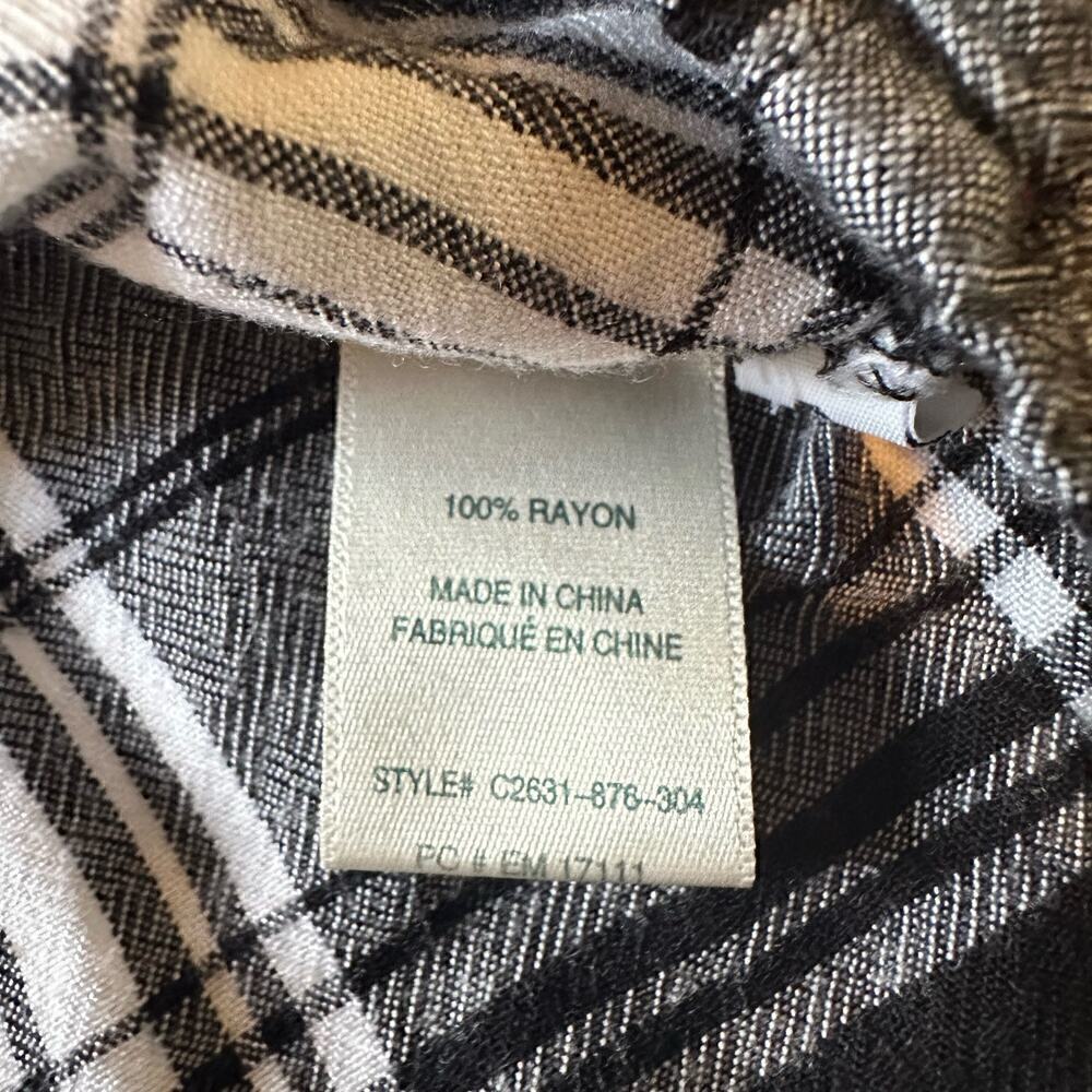 Cloth & Stone Shirt Button Down Plaid Black and White Small - Picture 7 of 7